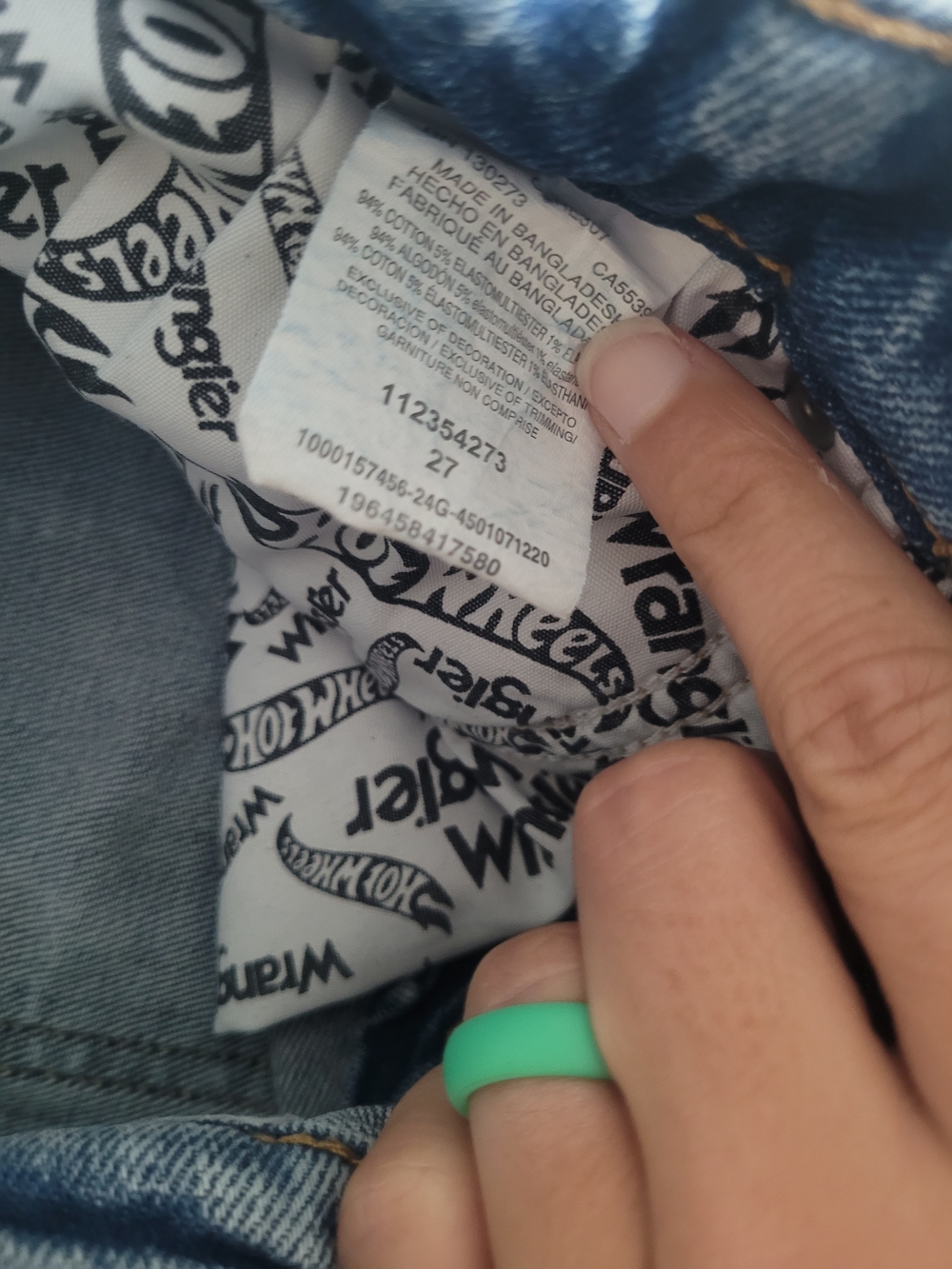 Wrangler Light Blue Denim Jeans with Hot Wheels Patch - Picture 3 of 4